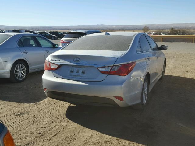 5NPEB4AC2EH874375 - 2014 HYUNDAI SONATA GLS SILVER photo 4