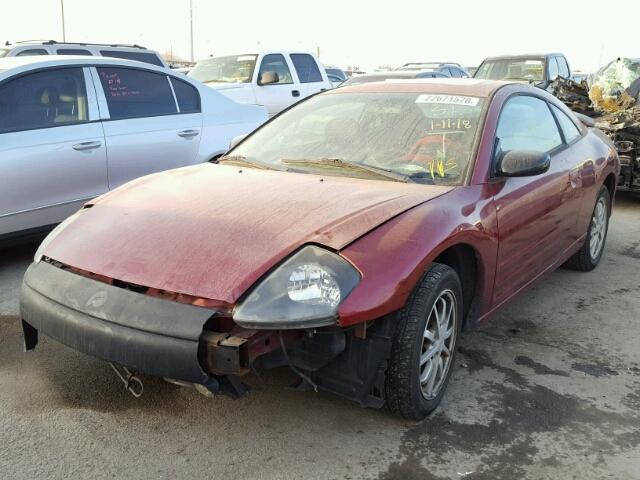 4A3AC44G6YE147462 - 2000 MITSUBISHI ECLIPSE GS RED photo 2