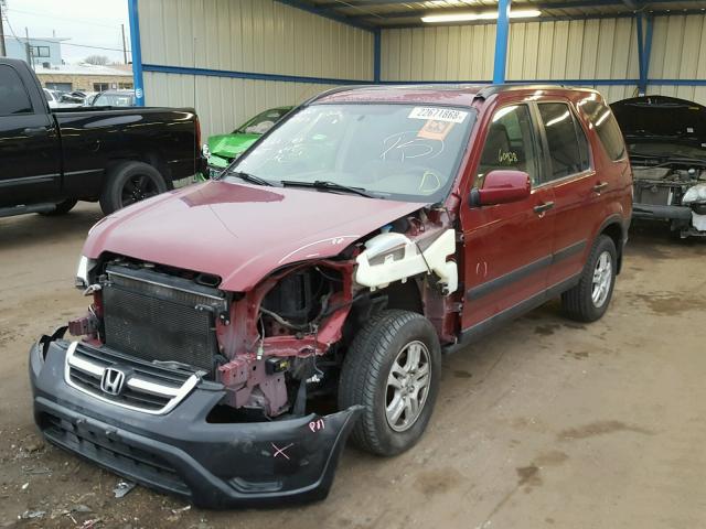 JHLRD78854C059762 - 2004 HONDA CR-V EX MAROON photo 2