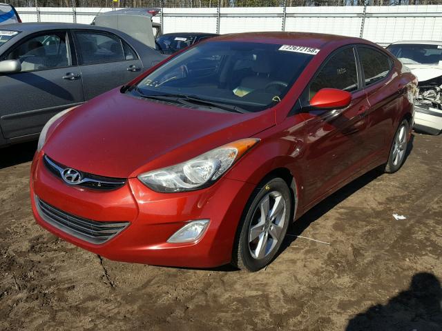 KMHDH4AE7BU121594 - 2011 HYUNDAI ELANTRA GL RED photo 2