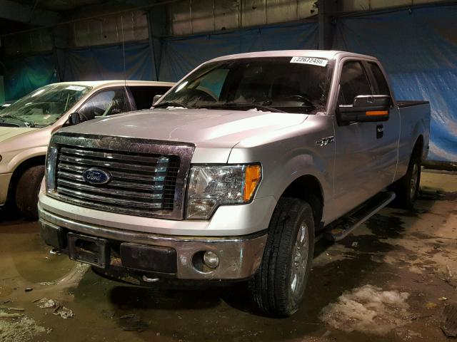 1FTEX1EM2BFD07351 - 2011 FORD F150 SUPER SILVER photo 2