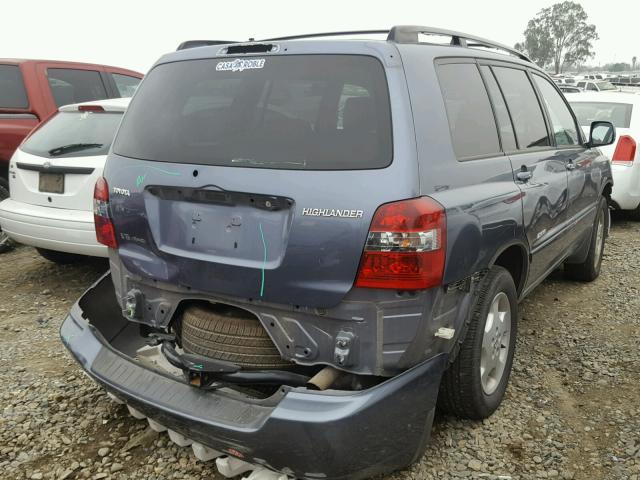 JTEEP21A670211682 - 2007 TOYOTA HIGHLANDER BLUE photo 4