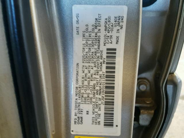 JTJGF10U310113347 - 2001 LEXUS RX 300 GOLD photo 10