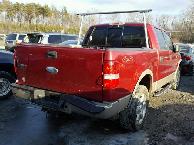 1FTPW14V27KA86807 - 2007 FORD F150 SUPER BURGUNDY photo 4