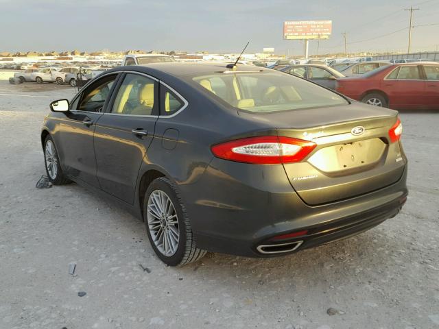 3FA6P0H98FR126985 - 2015 FORD FUSION SE GREEN photo 3