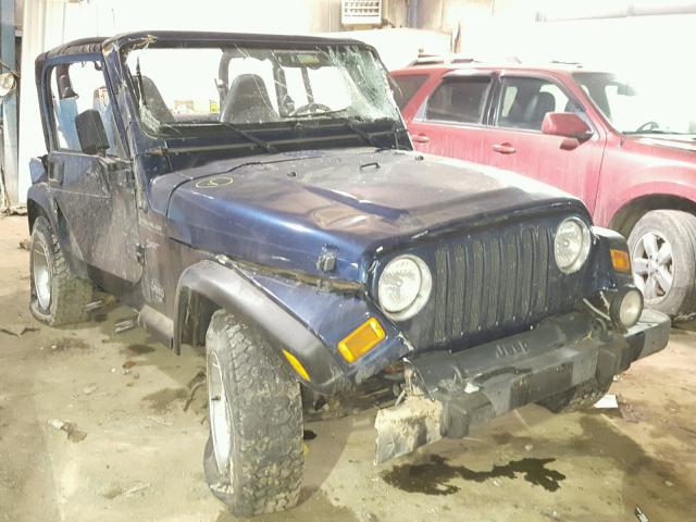 1J4FA49S82P727233 - 2002 JEEP WRANGLER / BLUE photo 1