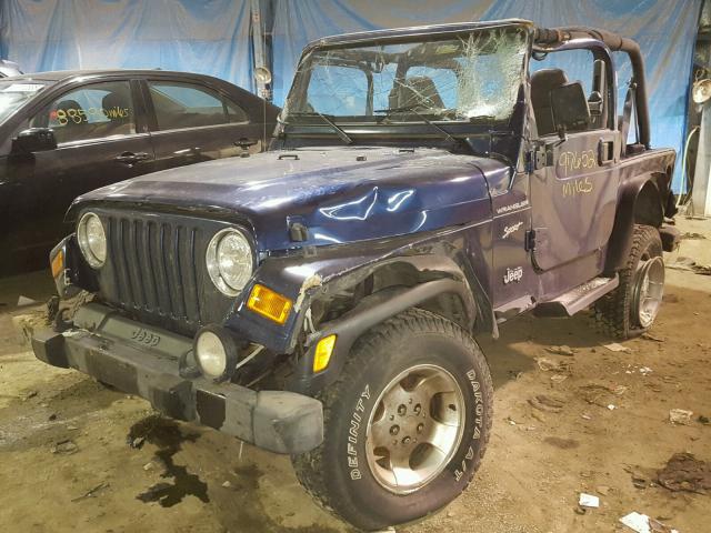 1J4FA49S82P727233 - 2002 JEEP WRANGLER / BLUE photo 2