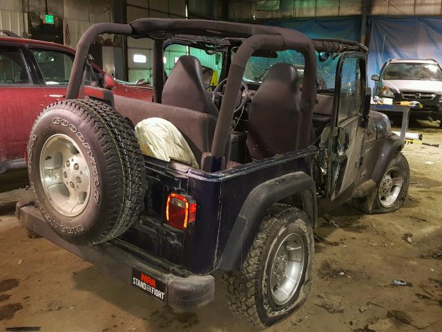 1J4FA49S82P727233 - 2002 JEEP WRANGLER / BLUE photo 4