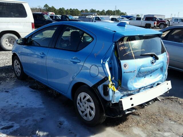 JTDKDTB35G1121245 - 2016 TOYOTA PRIUS C BLUE photo 3