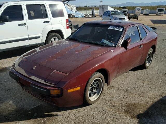 WP0AA094XEN458677 - 1984 PORSCHE 944 MAROON photo 2