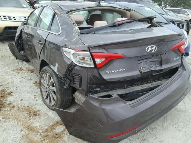 5NPE34AF6FH241323 - 2015 HYUNDAI SONATA SPO BROWN photo 3