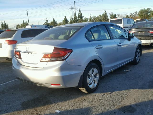 19XFB2F54DE257517 - 2013 HONDA CIVIC LX SILVER photo 4