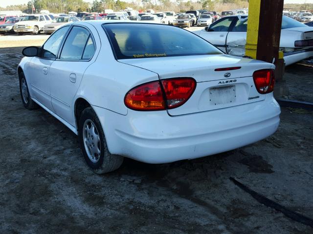 1G3NK52T61C137139 - 2001 OLDSMOBILE ALERO GX WHITE photo 3