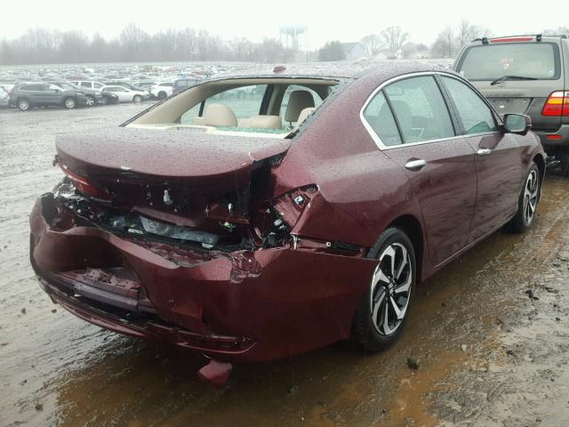 1HGCR3F04HA000411 - 2017 HONDA ACCORD EXL BURGUNDY photo 4