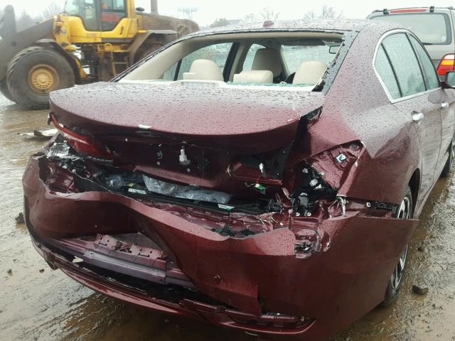 1HGCR3F04HA000411 - 2017 HONDA ACCORD EXL BURGUNDY photo 9