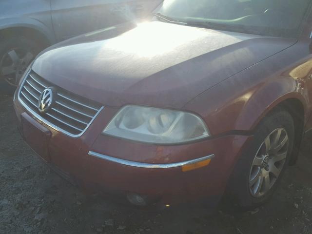 WVWPD63B93P246222 - 2003 VOLKSWAGEN PASSAT GLS MAROON photo 9