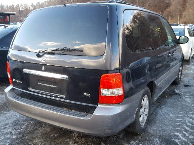 KNDUP132456687343 - 2005 KIA SEDONA EX BLACK photo 4