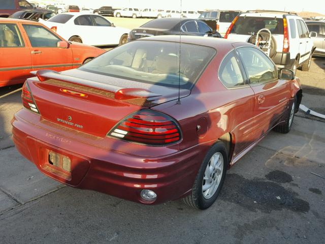 1G2NF12E11M577234 - 2001 PONTIAC GRAND AM S BURGUNDY photo 4