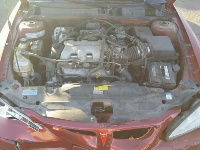 1G2NF12E11M577234 - 2001 PONTIAC GRAND AM S BURGUNDY photo 7