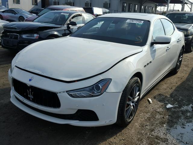 ZAM57XSA7F1130582 - 2015 MASERATI GHIBLI WHITE photo 2