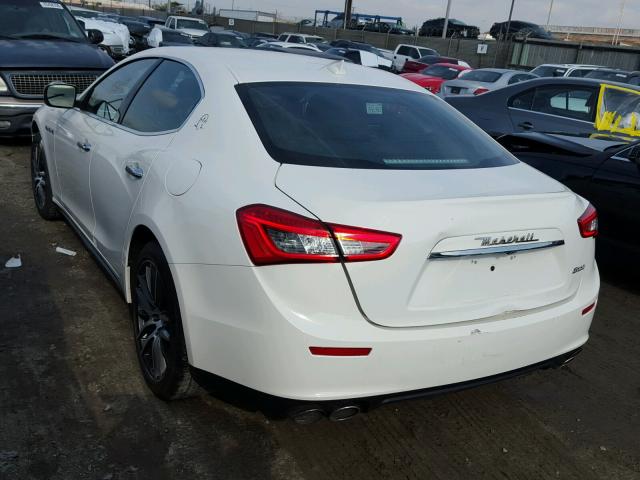 ZAM57XSA7F1130582 - 2015 MASERATI GHIBLI WHITE photo 3