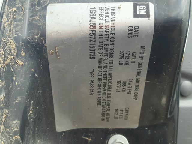 1G8AJ55F57Z150729 - 2007 SATURN ION LEVEL WHITE photo 10