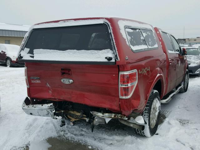 1FTFW1ET5BFA95186 - 2011 FORD F-150 RED photo 4