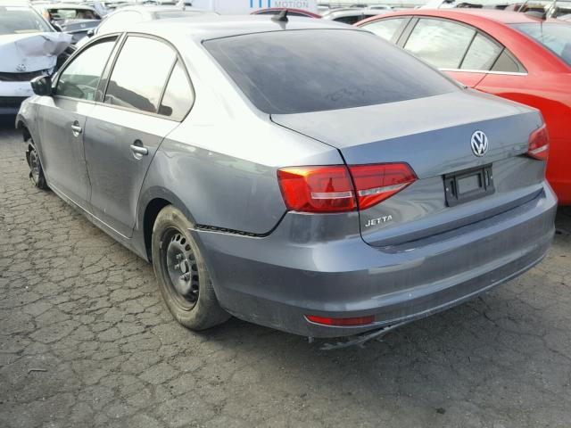 3VW1K7AJ3FM335416 - 2015 VOLKSWAGEN JETTA BASE GRAY photo 3