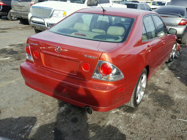 JTHBD182910015380 - 2001 LEXUS IS 300 ORANGE photo 4