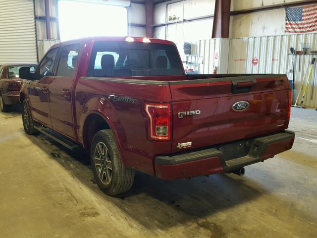 1FTEW1CFXFKD88071 - 2015 FORD F150 SUPER RED photo 3
