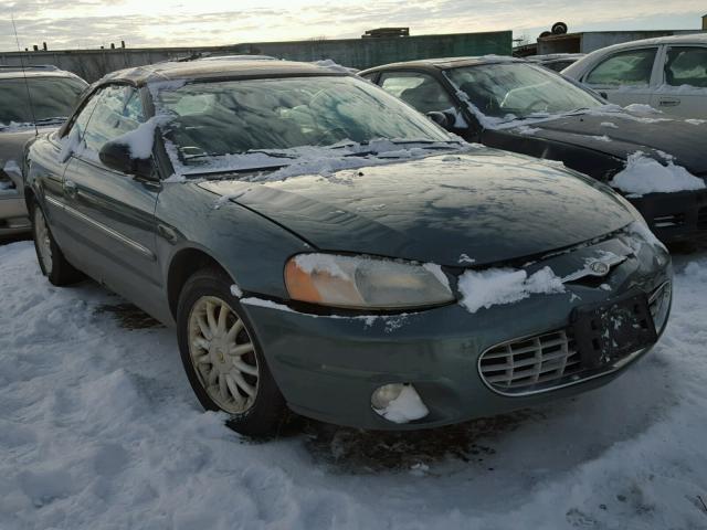 1C3EL55R72N222319 - 2002 CHRYSLER SEBRING LX GREEN photo 1