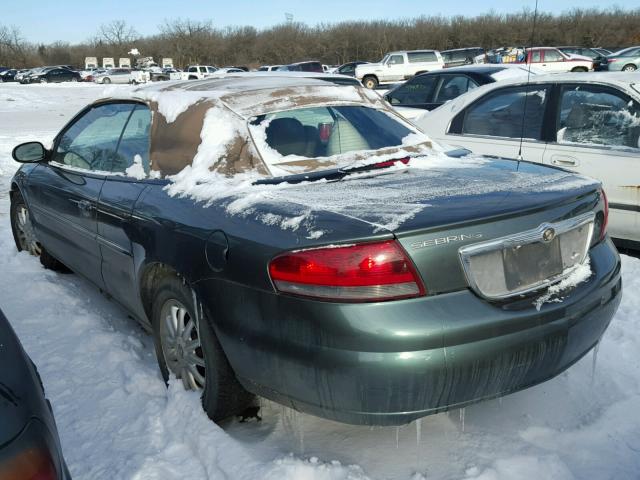 1C3EL55R72N222319 - 2002 CHRYSLER SEBRING LX GREEN photo 3