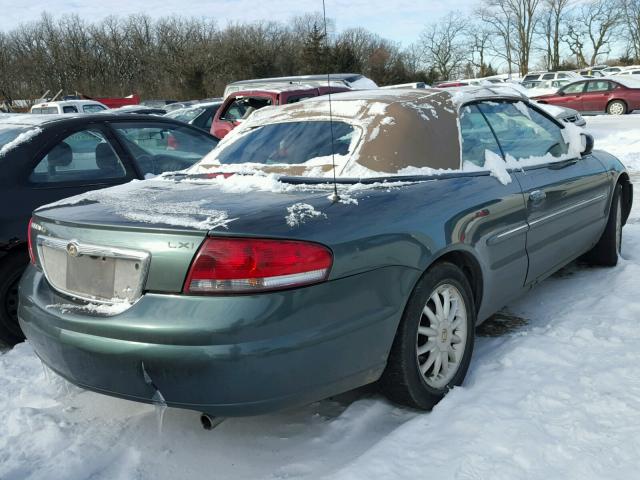 1C3EL55R72N222319 - 2002 CHRYSLER SEBRING LX GREEN photo 4