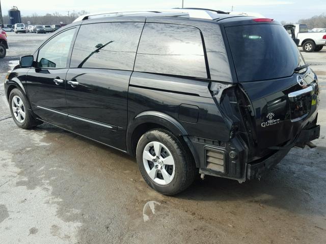 5N1BV28U48N109455 - 2008 NISSAN QUEST S BLACK photo 3