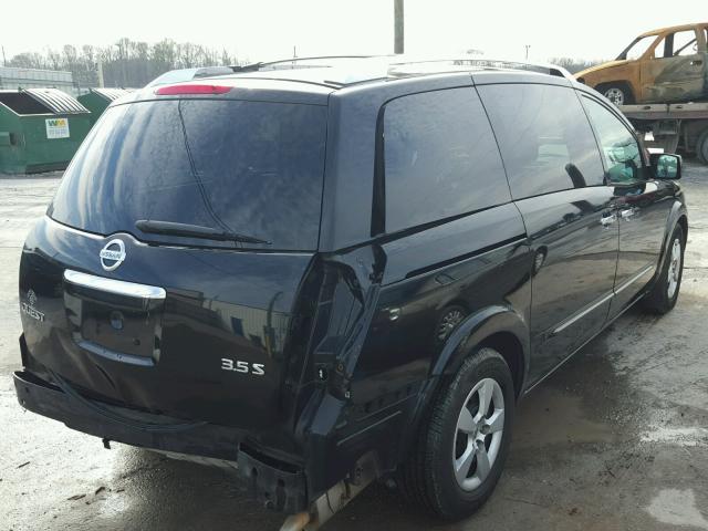 5N1BV28U48N109455 - 2008 NISSAN QUEST S BLACK photo 4