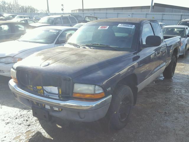 1B7GL22X0XS200693 - 1999 DODGE DAKOTA BLUE photo 2