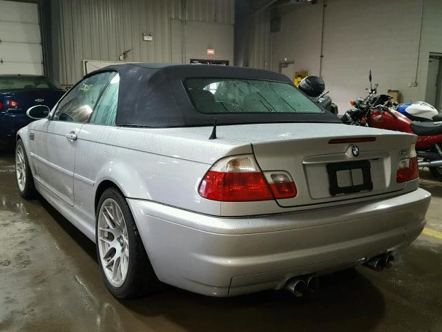 WBSBR93452EX22533 - 2002 BMW M3 SILVER photo 3