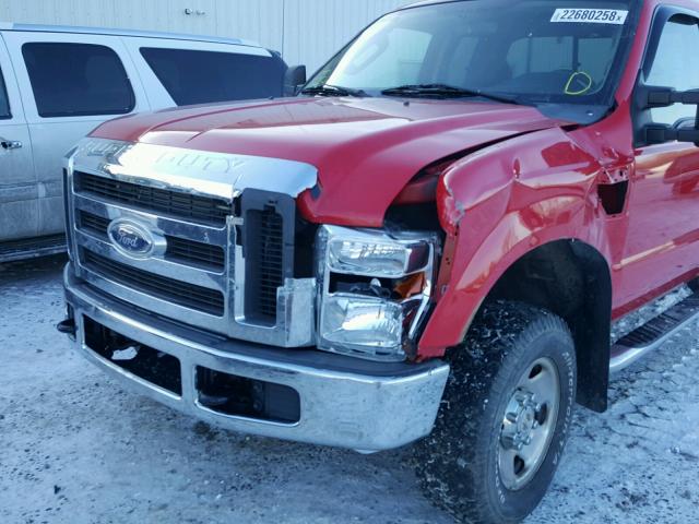 1FTSX21Y58EE27550 - 2008 FORD F250 SUPER RED photo 9