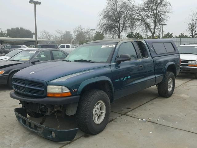 1B7GG23Y4VS219305 - 1997 DODGE DAKOTA GREEN photo 2