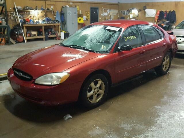 1FAFP55U71G151852 - 2001 FORD TAURUS SES BURGUNDY photo 2