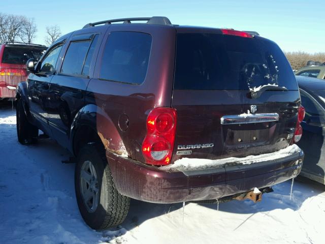 1D4HB58D55F556667 - 2005 DODGE DURANGO LI MAROON photo 3