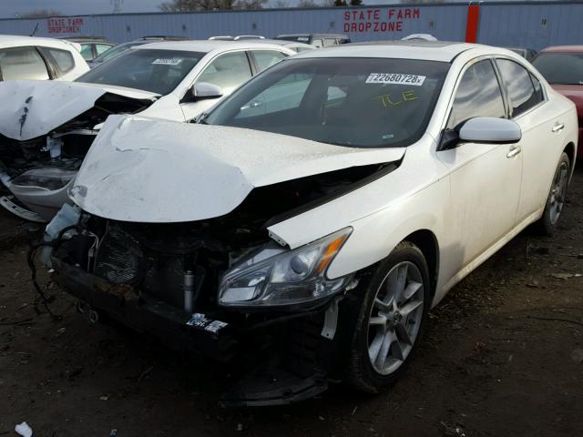 1N4AA51E89C840554 - 2009 NISSAN MAXIMA S WHITE photo 2