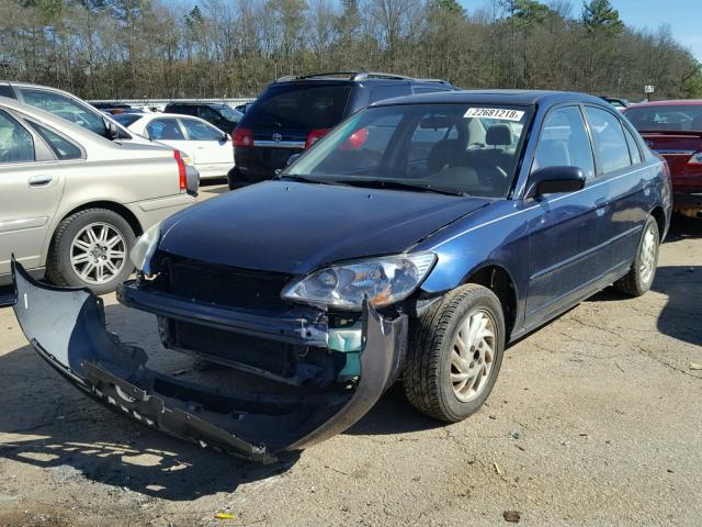 2HGES26764H586349 - 2004 HONDA CIVIC EX BLUE photo 2