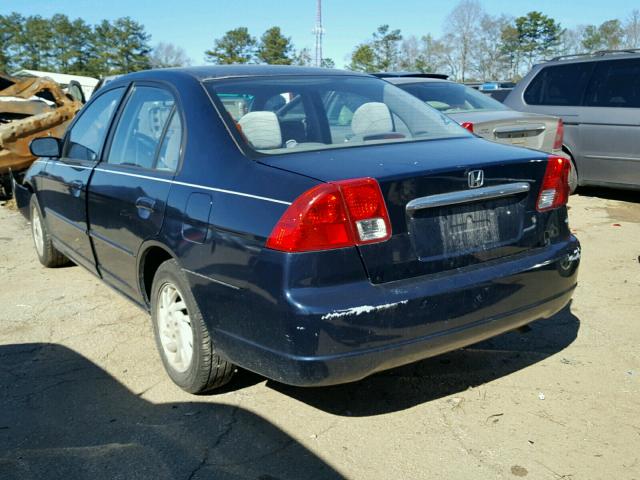 2HGES26764H586349 - 2004 HONDA CIVIC EX BLUE photo 3