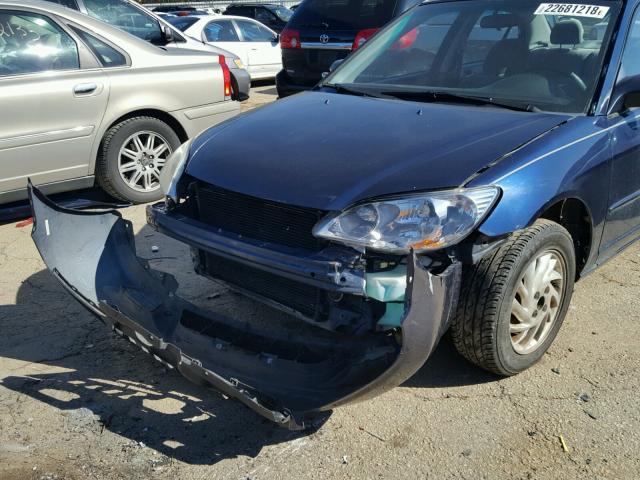 2HGES26764H586349 - 2004 HONDA CIVIC EX BLUE photo 9