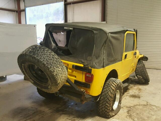 1J4FA49S85P388249 - 2005 JEEP WRANGLER / YELLOW photo 4