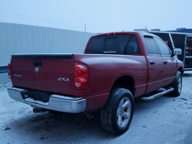 1D7HU18P97S270069 - 2007 DODGE RAM 1500 S RED photo 4