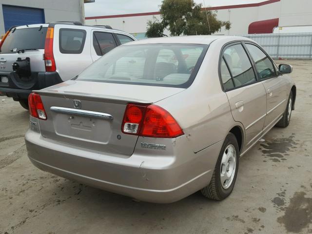 JHMES96643S016239 - 2003 HONDA CIVIC HYBR BEIGE photo 4