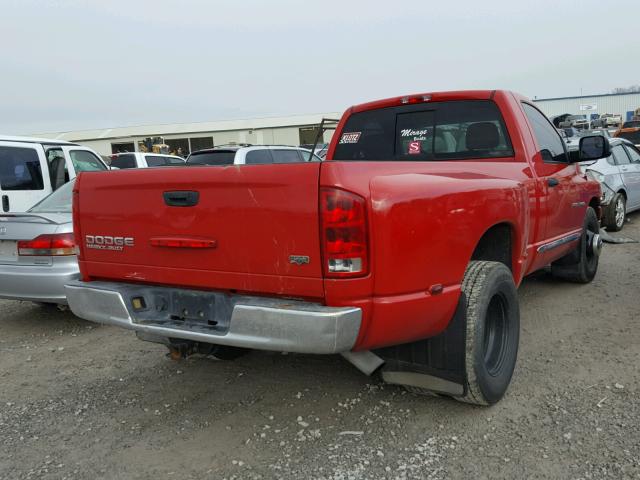 3D7MA46C54G172524 - 2004 DODGE RAM 3500 S RED photo 4