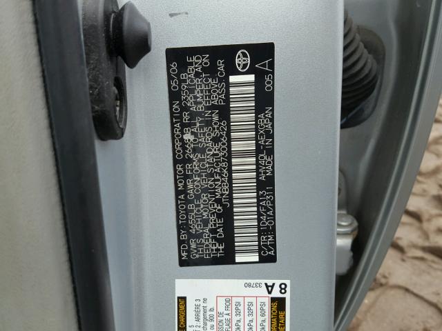 JTNBB46K873006426 - 2007 TOYOTA CAMRY NEW SILVER photo 10